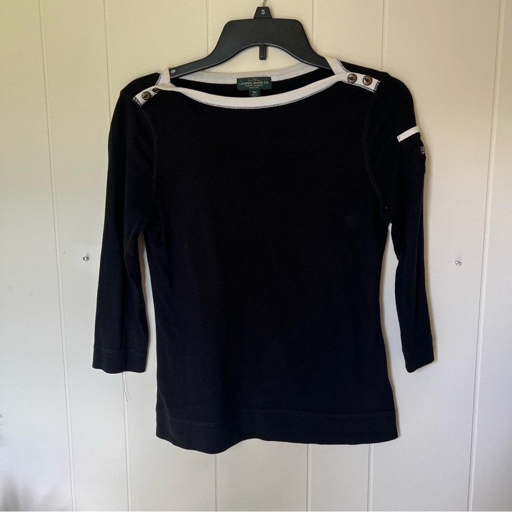 Lauren Jeans Co. Black and White Knit Top